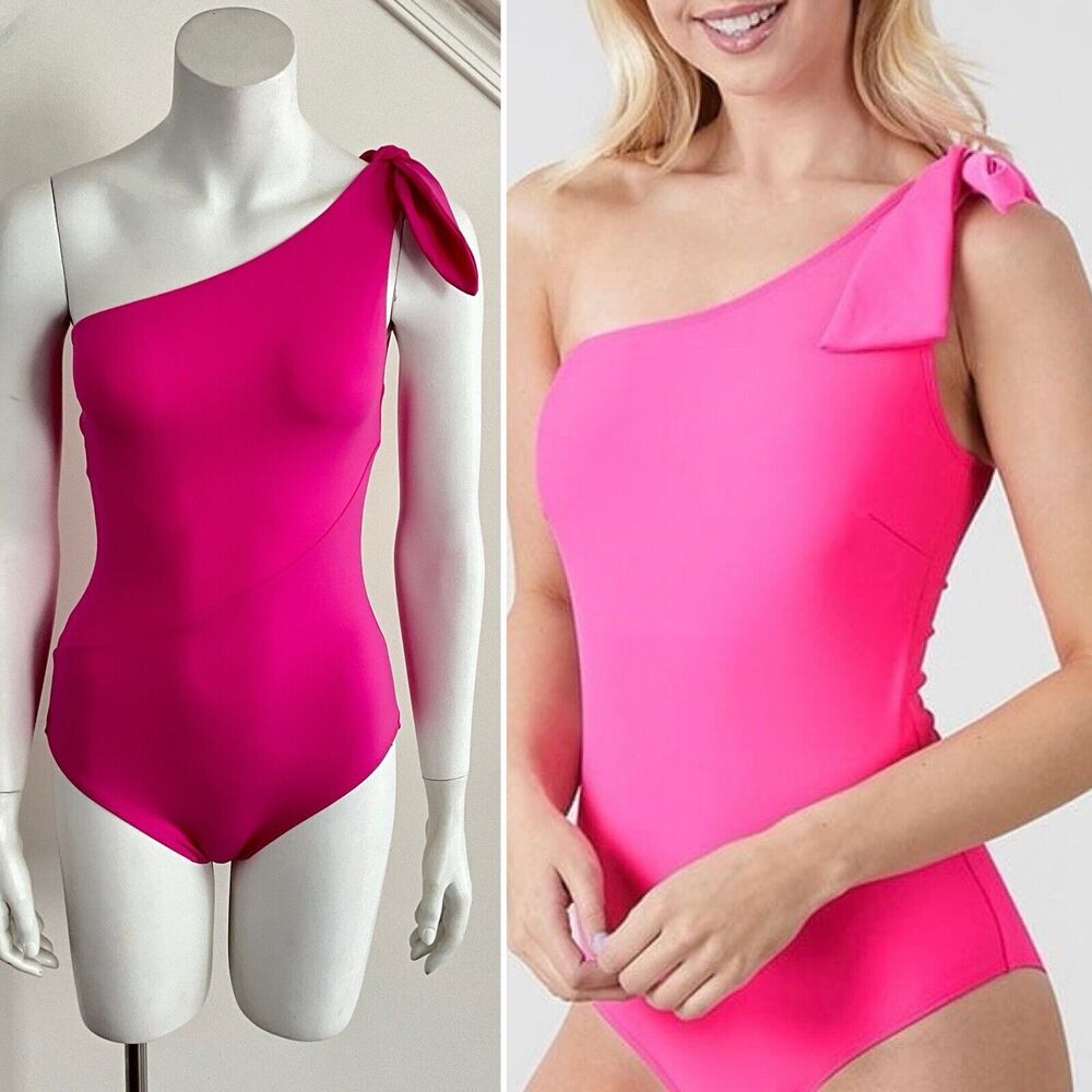 Stylest Swimsuit One Shoulder With Tie One Piece Pink XS